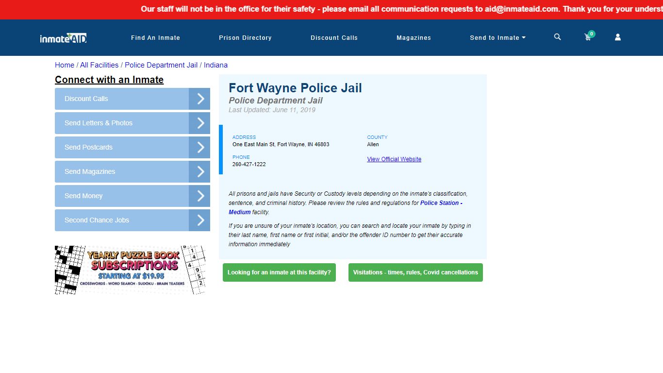 Fort Wayne Police Jail & Inmate Search - Fort Wayne, IN